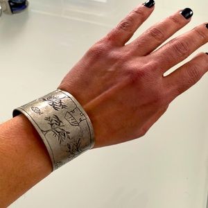 Chrome cuff artist drawings unique find!